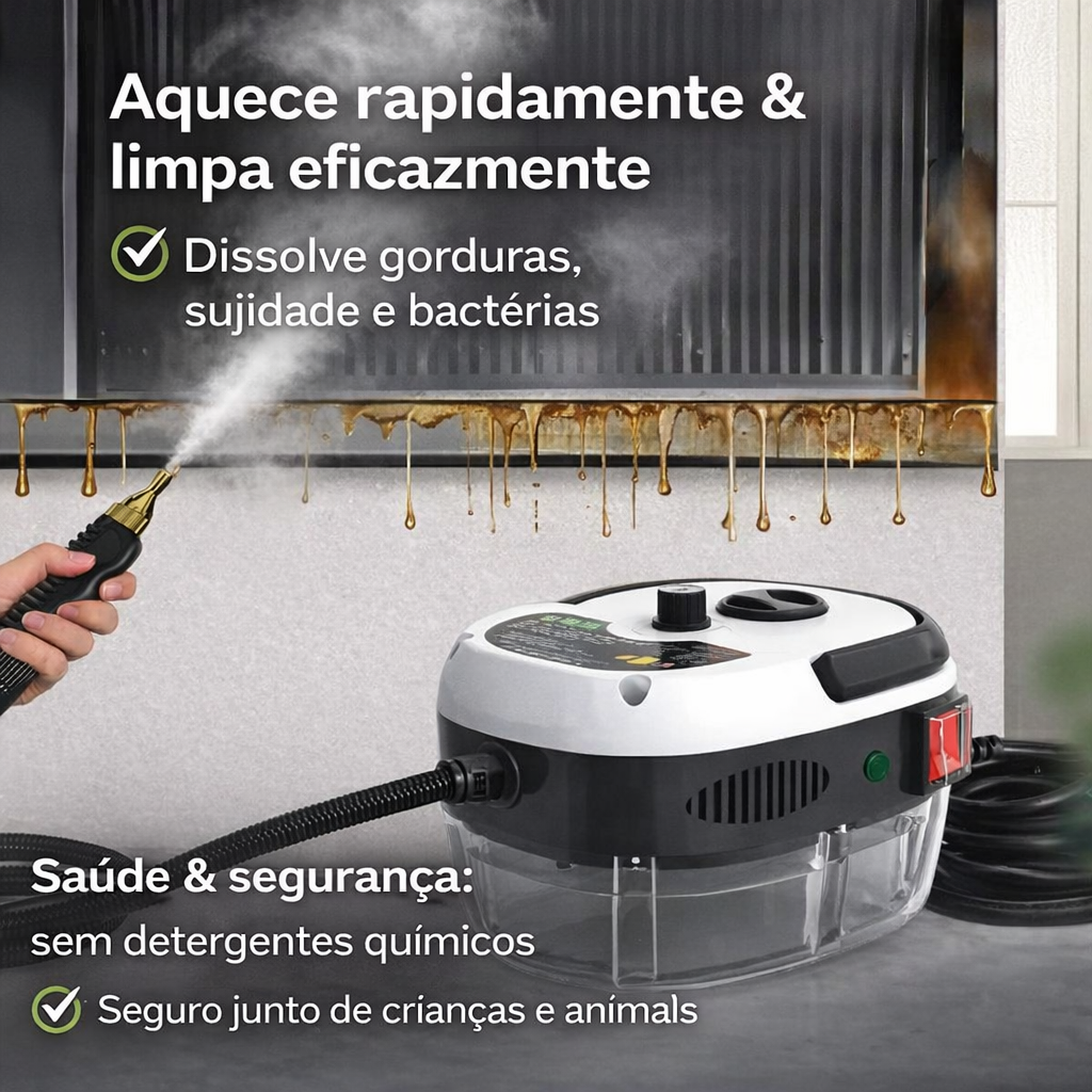 VapoClean™ — Limpeza Profunda a Vapor, Sem Esforço