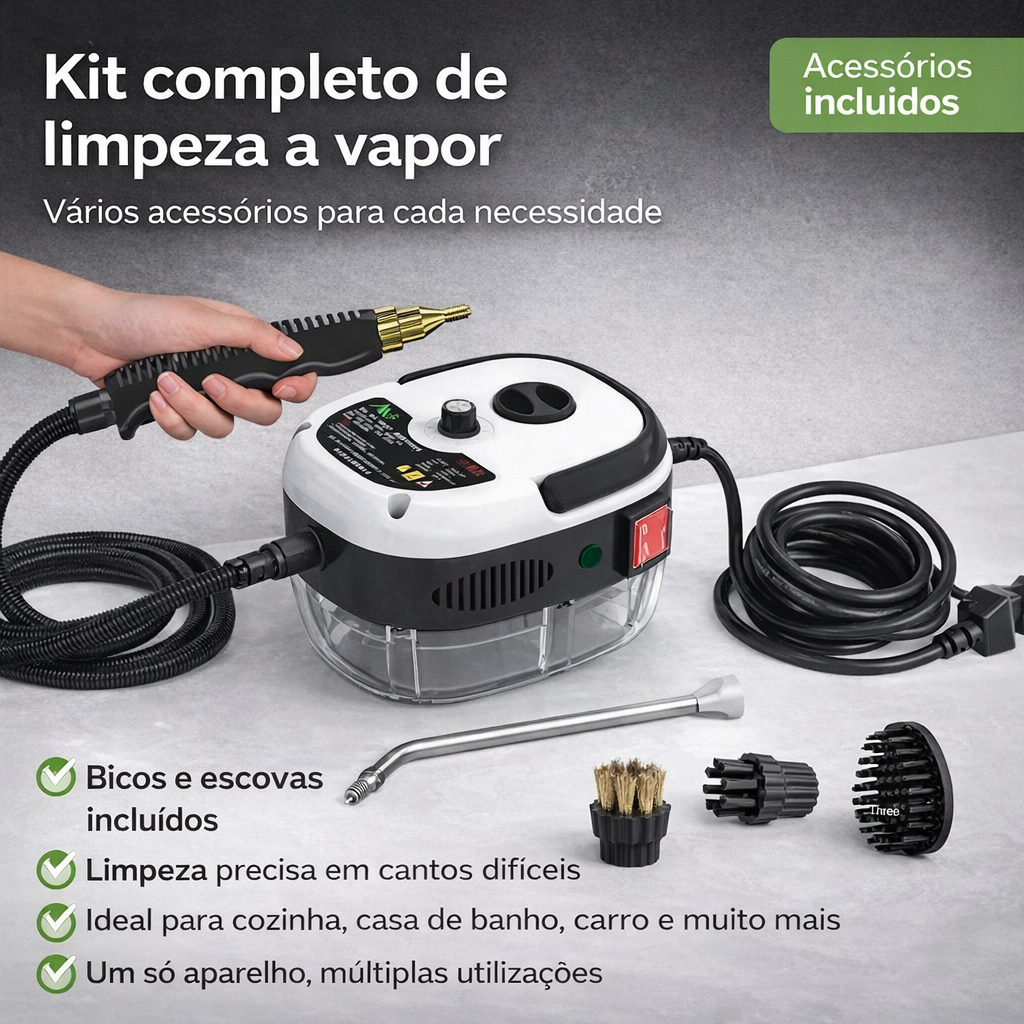 VapoClean™ — Limpeza Profunda a Vapor, Sem Esforço