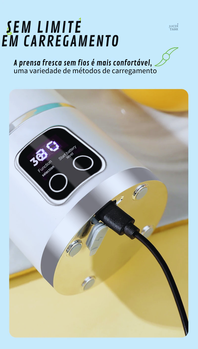 🥤 Mini Liquidificador Portátil  – Prepare seus sumos em qualquer lugar!